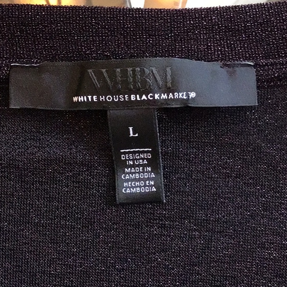 WHBM purple sparkle v neck long sleeve top - Picture 4 of 5